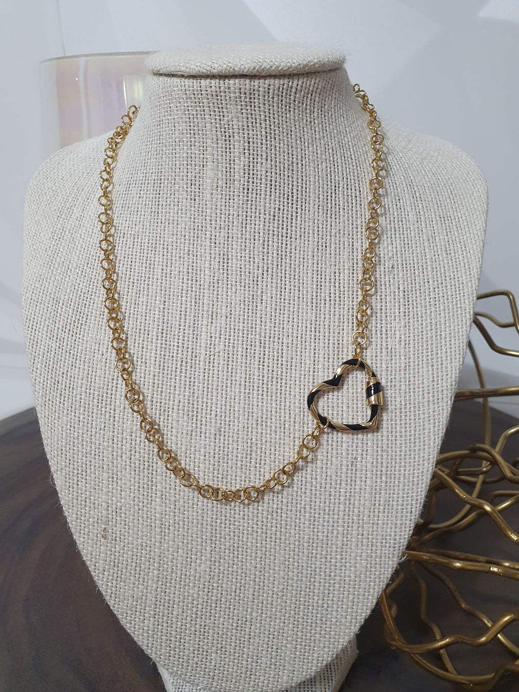 Collar Corazon Negro